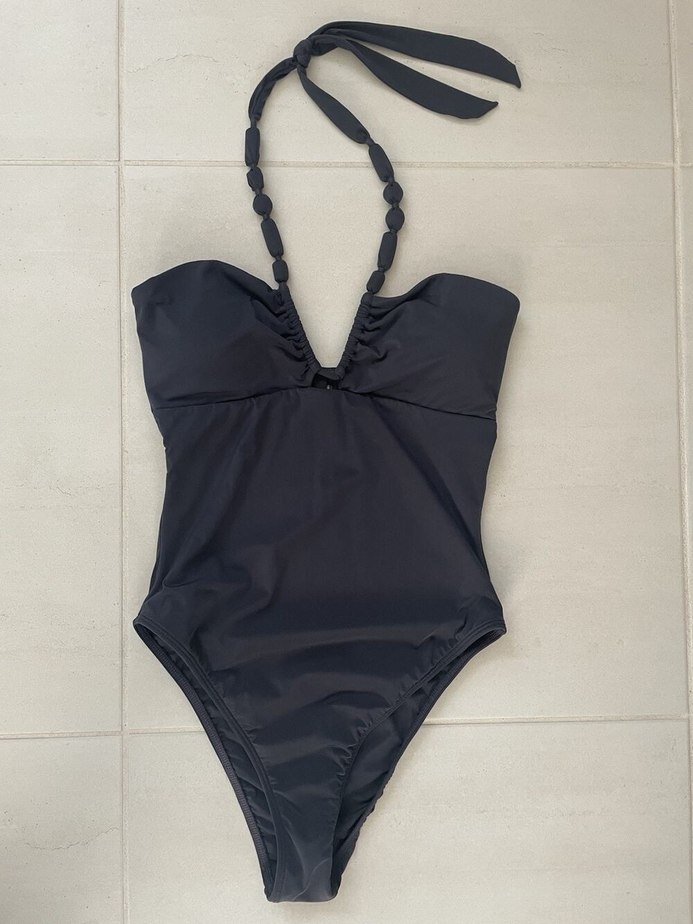 Vix Paula Hermanny Swim One Piece Swimsuit Beaded Beach Summer Resort Chic